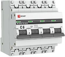Выключатель автоматический EKF PROxima ВА47-63 4п 6А C 4.5кА картинка